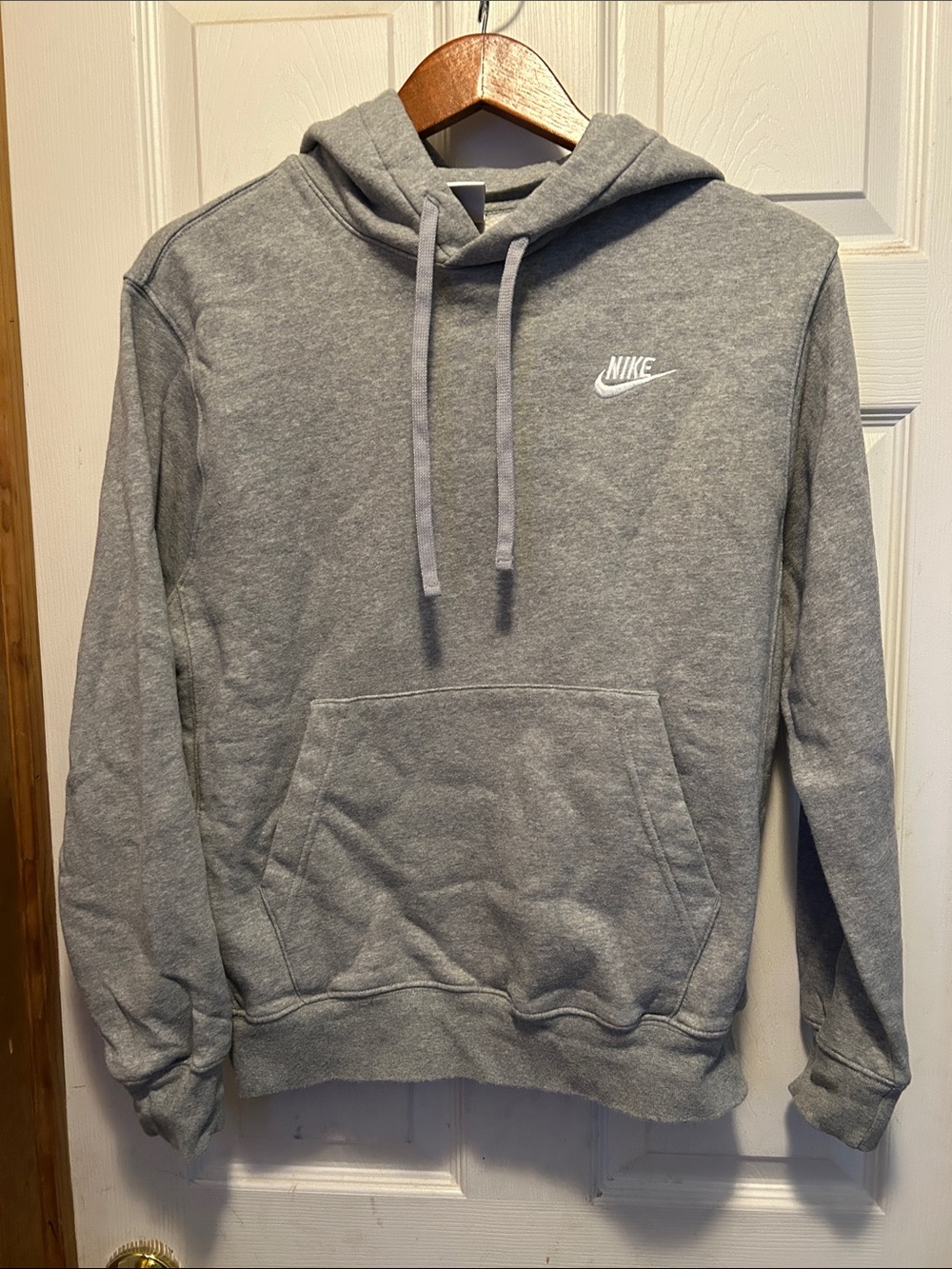 Nike Gray Pullover Hoodie with White Logo